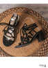 2024 Chunky Heel Square Toe Cross Strap High Heel Sandals